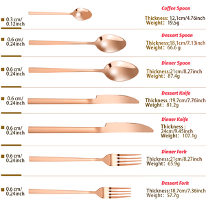 ชุดช้อนส้อมมีดทองแดงสำหรับงานแต่งงานเครื่องใช้บนโต๊ะอาหารสีโรสโกลด์ - Product Image 2