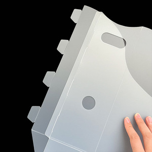 Porte-documents et <span class=keywords><strong>colonne</strong></span> de <span class=keywords><strong>rangement</strong></span> créatifs minimalistes en <span class=keywords><strong>plastique</strong></span> PP transparent givré pour le bureau - Product Image 2