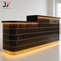 Comptoir de réception moderne de luxe sur mesure avec éclairage LED, comptoir de service, comptoir de caisse pour café, bar, hall d'hôtel, magasin de détail