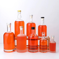 Usine de fabrication Bouteille en verre de vodka cylindrique transparente de 700 ml