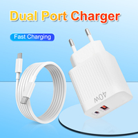 Chargeur mural USB-C 40W PD 3.0 avec protection OTP, double port USB-C, charge rapide
