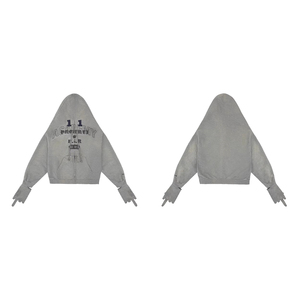 Wholesale High Quality European American Custom Logo High Street Fashion <b>Full</b> <b>Zip</b> <b>Hoodie</b> with Glove Loose Men's Cotton <b>Hoodie</b> - Product Image 6