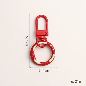 Candy Color Painted Metal <b>Door</b> Buckle Sweet Donut <b>Spring</b> Buckle Lightweight Cartoon DIY Key Ring Bag Doll Pendant - Product Image 5