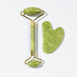 Di alta qualità di nefrite verde cosmica giada viso Gua Sha strumento di giada rullo per pietra scultura massaggio viso applicazione - Product Image 3