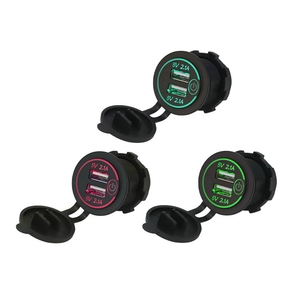 Auto RV 5V 4.2A anillo de luz LED enchufe de doble puerto teléfono móvil USB cargador de coche cargador de enchufe para coche motocicleta autobús barco marino - Product Image 3