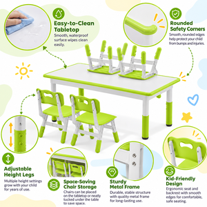 Juego de Muebles Infantiles para Preescolar y Jardín de Niños, Mesa y Sillas de Plástico Multifuncionales Modernas para Estudiantes, Escritorio para Dormitorio - Product Image 3
