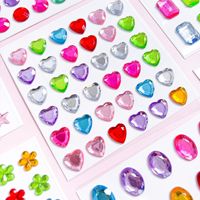 Feuilles d'autocollants en strass brillants, forme de cœur et d'étoile, pour enfants, bricolage, scrapbooking, cadeau de vacances, décoration, autocollants en cristal OEM B2B
