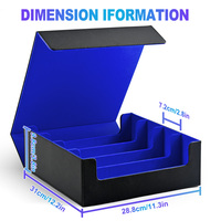 Organisateur de cartes professionnel Juzi 2400+ cartes sans pochettes, 4 rangées, pour cartes Magic TCG, cartes sportives, jeux de table, carrom, boîte personnalisable en cuir PU