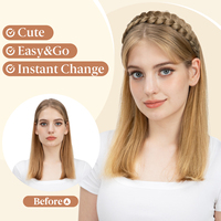 Serre-tête tressé SARLA BH21 fait main en cheveux synthétiques, réglable, tendance, élastique, résistant à la chaleur – Vente en gros