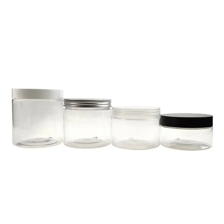 low price good price food grade plastic jar for cute honey bottle 500g 7oz candy gummy jar with golden lid