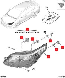 Applicabile ai modelli a 2012 2015 della nuova <span class=keywords><strong>berlina</strong></span> <span class=keywords><strong>Citroen</strong></span> C-Quatre e gruppo faro anteriore hatchback, proiettore, luce anteriore - Product Image 5