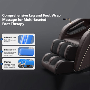 OE HOME Luxury Meets Technology! Modern Zero Gravity Massage Chair Shiatsu Heated <b>Back</b> Calves Foot <b>Rollers</b> Built-in Speakers - Product Image 2