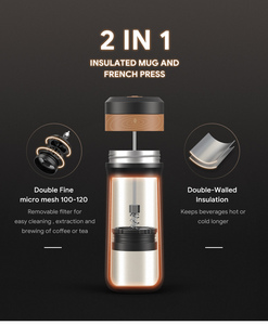 Portable Voyage Français Presse Tasse À Café Portable Voyage Français Presse <span class=keywords><strong>Cafetière</strong></span> 350ml - Product Image 3