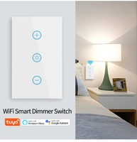 Interrupteur intelligent tactile WiFi Tuya, variateur de lumière, 110V-220V, tension universelle, commande vocale, panneau en verre trempé blanc, noir, or