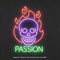 Enseigne néon LED Crâne de feu, Lampe murale squelette tendance pour la décoration de pubs, clubs, chambres et événements festifs