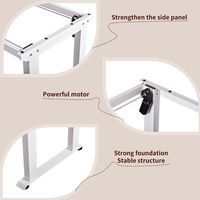 Poste de travail à double moteur, 4 pieds réglables en hauteur, bureau de direction, bureau intelligent assis-debout avec base de cadre de table élévatrice