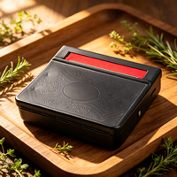 Boîte à rouler automatique en métal 70mm 78mm avec tablier rouge, motifs vintage personnalisés, étui à rouleuses de tabac, vente en gros OEM