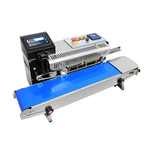 Semi-Automatic Continuous Plastic Band Sealing and Printing Machine Horizontal Aluminium Case Packaging for Coding Bags