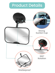 Retrovisor automotriz 360 grados 2 en 1 espejo para niños pequeños gran angular convexo ajustable montaje en asiento trasero - Product Image 4