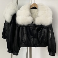 Winter Damen Short Outwear mit echtem Fox Pelz kragen Wildleder Pelz Integrierter Daunen futter