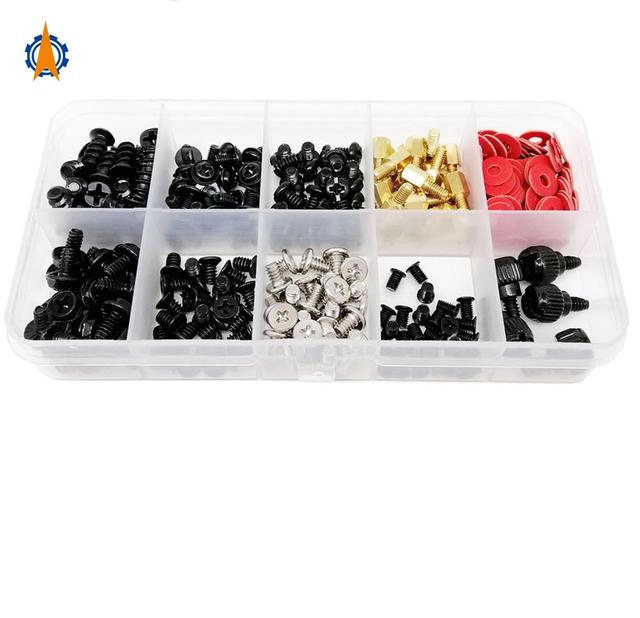305pcs/box Power Supply Server Hard Disk Drive Fan Motherboard Assemble Computer PC Case Repair Fix Mount Standoff Screw Set Kit