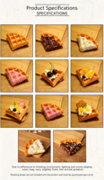 Modèle de simulation de gaufre à la crème de fraises, pour la décoration de table de desserts, l'affichage en boulangerie et la photographie d'échantillons