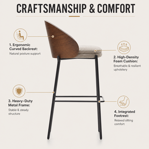 Sgabello da <span class=keywords><strong>Bar</strong></span> di Alta Qualità in Stile Nordico <span class=keywords><strong>Vintage</strong></span>, Senza Schienale, con Telaio in Metallo per Esterni, Imbottito, Altezza 65cm, per Cucina e <span class=keywords><strong>Bar</strong></span> - Product Image 4