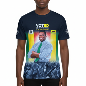 <span class=keywords><strong>T</strong></span>-shirt da uomo personalizzate stampate, 100% poliestere, ecologiche, ad asciugatura rapida, casual, per la campagna elettorale presidenziale dello Zimbabwe |   <span class=keywords><strong>ED</strong></span> - Product Image 1