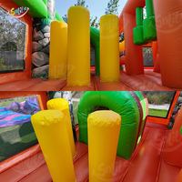 Château gonflable commercial avec toboggan et structure d'adventure dinosaure en PVC pour location événementielle