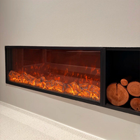 Cheminée électrique décorative en métal sur mesure avec fonction de chauffage, flamme réaliste simulée, décoration intérieure pour la maison