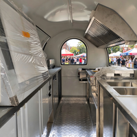 Remorque à glaces ronde rose sur mesure de 7,5 pieds, chariot alimentaire mobile entièrement équipé, camion de concession commercial pour la restauration et les événements