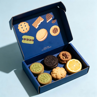 Boîte à biscuits personnalisée avec estampage doré, boîtes en papier recyclables de qualité alimentaire avec impression de motifs pour cadeaux, emballages cadeaux pour macarons de boulangerie