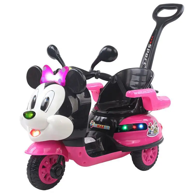 ミッキーマウスの子供用電動スクーターは、1〜6歳の三輪車の男性と女性の充電式ハンドカートとして使用できます