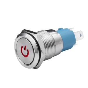 สวิตช์ไฟแบบกดพร้อมไฟวงแหวน LED ขนาด 16 มม. 220V ทรงกลม IP65 สแตนเลสสตีล แบบกดติดปล่อยดับ 1NO1NC - Product Image 6