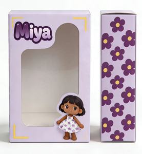 Caja de Regalo para Muñecas de 10 y 12 Pulgadas con Ventana Transparente, Personalizada al por Mayor, MOQ Bajo, Cartón Corrugado Sólido, Impresión a Color, Laminación Brillante - Product Image 1