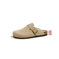 Mules en daim de vache pour femmes, personnalisables avec logo OEM/ODM, à boucle réglable, à enfiler, pour l'été – Vente en gros, directement de l'usine