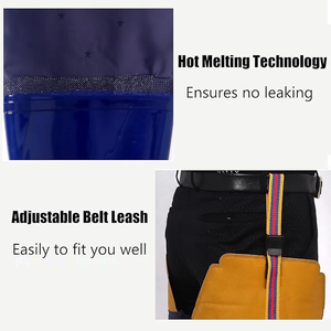 Bottes en PVC bleues pour les aventures en plein air, la <span class=keywords><strong>chasse</strong></span>, la pêche, chaussures de repiquage de riz à semelle souple mi-hautes, unisexe - Product Image 5