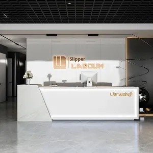 Bancone Reception in Legno MDF Personalizzabile, Stile Moderno Minimalista di Lusso Leggero per Ufficio, Hotel, Sala Piscina, Bar, Centro Estetico, Ristorante, Spa, Centro Commerciale - Product Image 6