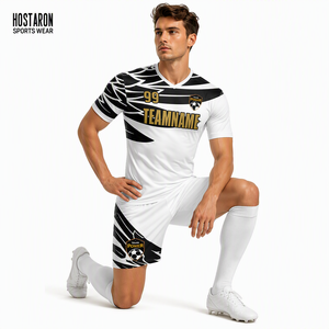 HOSTARON Maglia da <span class=keywords><strong>Calcio</strong></span> Personalizzata in Sublimazione, 100% Poliestere, Bianca, Manica Lunga, Set da <span class=keywords><strong>Portiere</strong></span> - Product Image 1