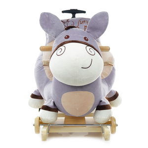 <span class=keywords><strong>Âne</strong></span> <span class=keywords><strong>à</strong></span> <span class=keywords><strong>bascule</strong></span> en peluche avec musique de berceuse pour bébé, avec poignée pour pousser les parents - Product Image 5