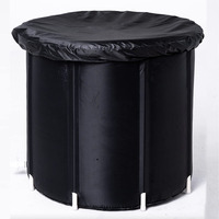 Baignoire de plongée froide isolée en PVC OEM - Ensemble de 116 gallons, baignoire pliable pour bain de glace extérieur avec couvercle thermique compatible avec le refroidisseur