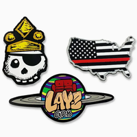 Patch en silicone à transfert thermique avec logo personnalisé, patch rond en PVC, patch en caoutchouc pour vêtements, chapeaux, tissus en toile plastique, patch brodé