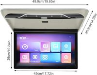 Moniteur Android 19 pouces pour toit de voiture, lecteur multimédia intelligent avec WIFI, USB, Mirror Link, écran IPS, lampe d'ambiance 16 couleurs, bouton tactile