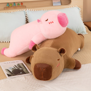 Adorabile Cuscino Peluche Super Morbido a Forma di Capibara Ricamato, Giocattolo Imbottito di Alta Qualità, Regalo di Compleanno, Bambola Souvenir - Product Image 1