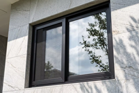 Ventana Abatible de Aluminio con Certificación CE, Marco Delgado, Aislamiento Acústico y Resistente a Huracanes