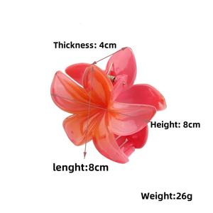 Venta caliente colorido Bauhinia flor acetato pelo garra accesorios para el <span class=keywords><strong>cabello</strong></span> mujeres horquilla plástico huevo flor pelo garra Clips - Product Image 2