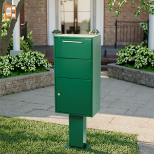 Cassetta Postale Esterna in Acciaio Zincato, Grande Cassetta per Pacchi, Cassetta Postale per Appartamenti con Supporto, Cassetta Postale Chiudibile a Chiave, Capacità 38L per Consegna Pacchi - Product Image 2