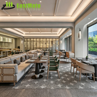 Ensemble de salle à manger extérieur moderne de luxe durable sur mesure pour hôtel 5 étoiles, restaurant, usage commercial, table en bois et pierre, 8 places
