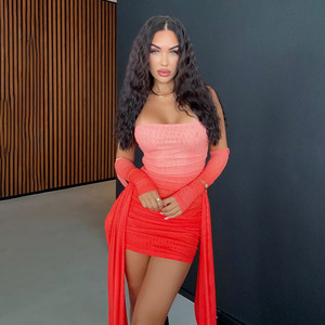 SS 2025 cộng với kích thước 2 mảnh thiết lập: tối giản trượt Đầm với mở trở lại & khe cao | khu nghỉ mát mặc thiết yếu - Product Image 3