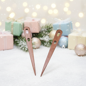 Outil de crochet en bois massif fait main avec <span class=keywords><strong>navette</strong></span> et aiguille à tricoter à gros chas pour débutants - Product Image 5